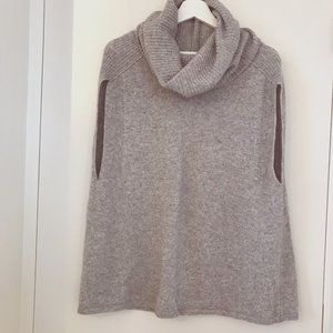 From Italy Heather Wool Blend Cowl Neck Pancho